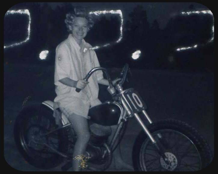 Claire on the dirt bike